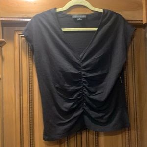 NWOT Sanctuary Black Short Sleeve T-Shirt with ruching in the front Size X-Small